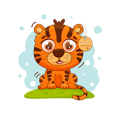 Tiger animals character childrens illustration cute cute animal cute art cute illustration illustraion tiger vector