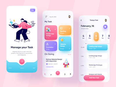 Task Management App 2021 trend app design app ui ios app design management management app minimal mobile design product design reminder reminder app task app task list task management app task manager to do list todo app todo list ui ux