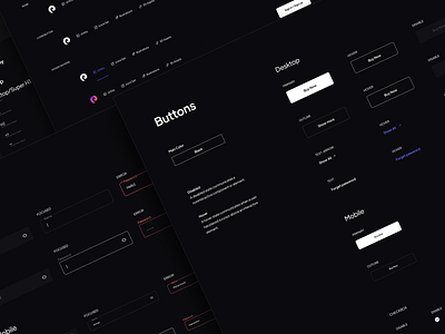 Piqo website design system app button concept dark design design system desktop input logo minimal mobile styleguide ui website