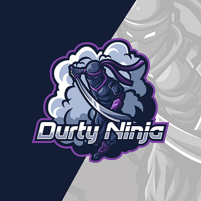 DURTY NINJA esport esportlogo gaming logo illustration illustrator logo logo design mascot logo ninja sword twitch logo vector