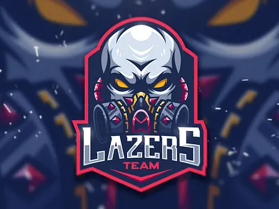 LAZERS TEAM PREVIEW gaming gaming logo gasmask illustration illustrator logo logo design mascot logo skull stream twitch.tv vector