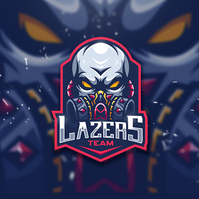 LAZERS TEAM PREVIEW gaming gaming logo gasmask illustration illustrator logo logo design mascot logo skull stream twitch.tv vector