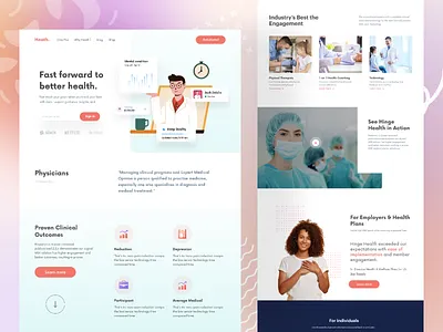 Medical home page. branding design flat health healthy home illustration landing page landing page design medical medical website minimal typography ui ui design ux web webdesign website website design
