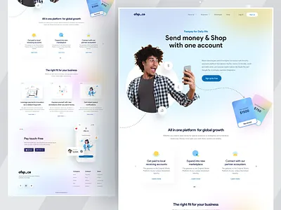 Fintech Home Page I Ofsapce branding experience design finance fintech fintech industry fintech website interface landing page logo money money app money management money transfer user experience user interface ux web web design website design