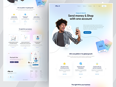 Fintech Home Page I Ofsapce branding experience design finance fintech fintech industry fintech website interface landing page logo money money app money management money transfer user experience user interface ux web web design website design