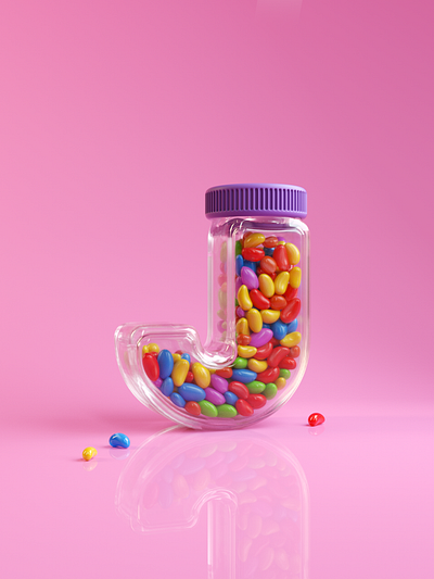 J as Jelly Bean 3d art c4d c4dart cinema4d creative design graphic octane octanerender