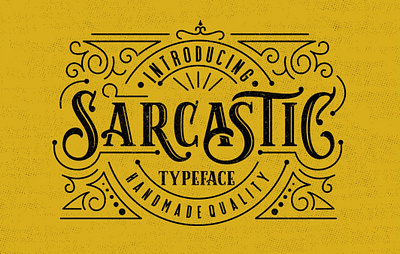 Sarcastic Typeface + Extras branding classic font design elegant font font font design fonts graphic design hand drawn font handmade font lettering logo font logo fonts retro font serif font typeface typefaces typography vintage font vintage lettering