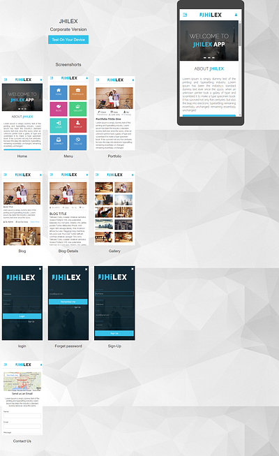 Mobile App HTML Template Jhilex android html template app clean framework 7 mobile mobile app html5 mobile app landing page mobile app template mobile application mobile template mobile web app modern responsive