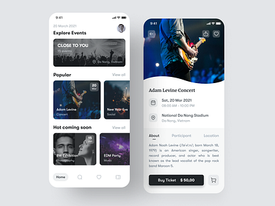 Booking Event App - Minimal Concept clean design event app minimal mobile app mobile app design ui ui design ui ux