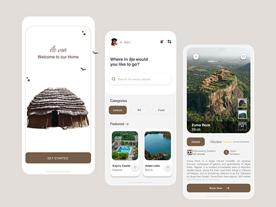 ile wa: Our Home app design branding design ios app design mobile ui tourism ui ux