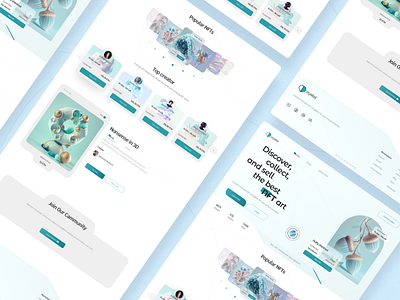 Crystal NFT Art Gallery🌌 3d branding crystal design marketplace nft nft collection ui ux web