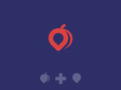 Apricot/ Map Pin app apricot branding delivery food fruit grocery icon identity location logo map minimalist pin restaurant