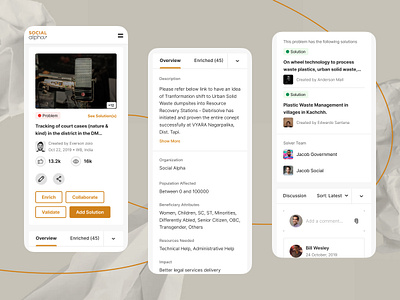 Social Alpha - Problem Detail Page design entrepreneurs innovation interface responsive ui ux web website