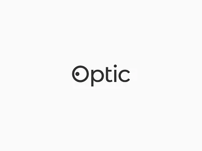 optic wordmark logo abstract branding design eye glasses logo look minimalist optic optical optics pupil retina see spectacles typogaphy virtual vision wordmark wordmark logo