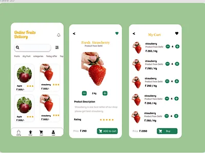 Fruit Delivery Application app art branding clean design graphic design icon typography ui ux