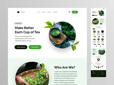 Tea & Co 一 Concept UI Design branding design ecommerce homepage landing page logo mockup product design tea typography ui ui ux uiux design agency ux web web design web resource web tempalte design website website design