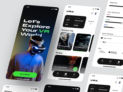 VRX. Mobile Apps app design ar augment reality design future ios mobile app ocolus travel app traveling ui ui ux uidesign uiux virtual virtual reality virtualreality vr vr device vr store