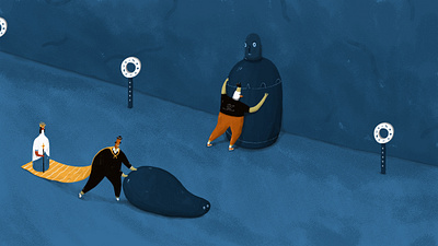 It's a Lovely Life blob blue characters dragon quest hug illustration lovely personal queen