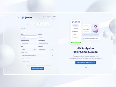 Jemars - Register Page forms hosting service inspiration inspirational landing page login login form login page login screen pricing plans register register form registration registration page step by step ui uiux web ui web ui design website design