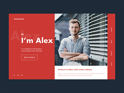 Portfolio Header adobe xd header portfolio red web website