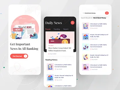 News mobile app 2021 agency app bank app bank news bootstrap color ios mobile app design mobile apps news news app newspaper template ui ui ux ux