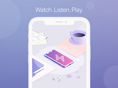 Documents VPN isometric airpods apple apple design apple watch casette cinema coffee cup design device documents illustration ios iphone isometric isometry music netflix readdle spotify work