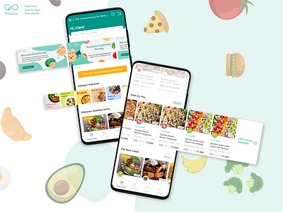 Surplus app - Revamp discover screen (UI/UX study case) design thinking food app mobile app design revamp study case ui ux ui ux design