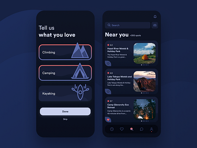 Camply - Plan Your Next Escape app design app illustration app ui app ux camp site camping camping app camping site camping site finder campling illustration camply climbing design illustration outdoor application outdoor life ui design ux design