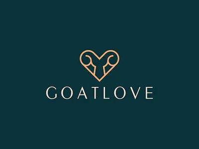 Goat Love Logo animal brand business company goat head heart identity logo logo design love minimalist modern ram symbol