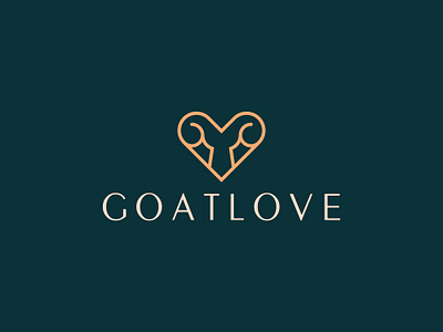 Goat Love Logo animal brand business company goat head heart identity logo logo design love minimalist modern ram symbol