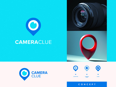 CameraClue | Camera lens + Location pin best logo best logo designer brand identity camera logo concept creative design designer finder lens logo location logo logo logo design map modern photographer logo photography logo