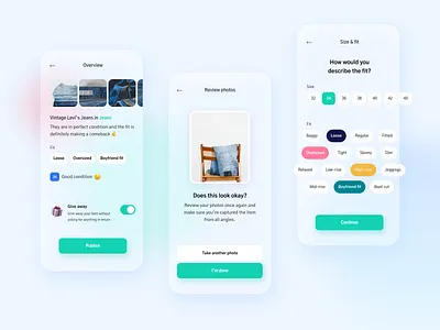 Swopper - Clothes swapping mobile app configuration dailyui eco friendly fashion glass glass effect mobile ui pills process process flow selection settings setup transparent transparent background trend ui ux wizard zero waste