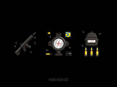 PUBG Icon Set chicken dinner erangel game asset gun control icon design iconography m416 pubg helmet pubg mobile scoop 6x website icons