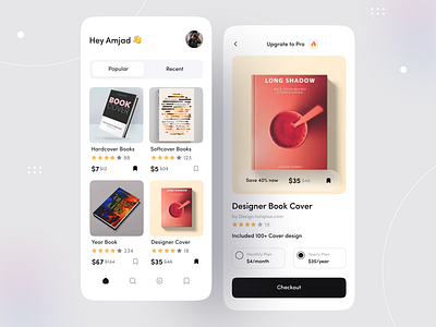 Print book cover app app app design apparel book app book cover book selling app clean concept covers design designing flat icons illustration minimal mobile app design shopping shopping app ui uiux