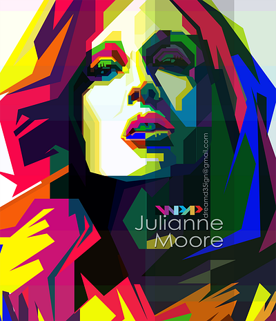 Julianne Moore Pop Art WPAP actress celebrities cinema film geometric hollywood movies julianne moore pop art portrait wpap