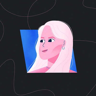 Self Portrait 2d blue branding character characterdesign flat design illustraion pink portrait procreate selfportrait woman