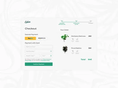 Daily UI - 02 Checkout checkout checkout page daily 100 challenge daily ui dailyui dailyuichallenge design interface plants ui web design