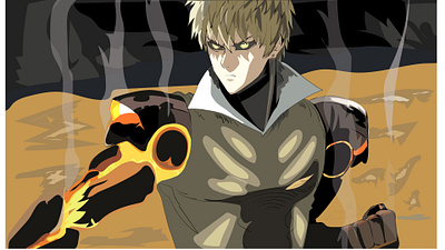 Project Genos (One Punch) animation design flat illustration illustrator minimal vector web