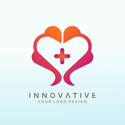 Medical icon, colorful love image, Abstract Colorful Logo advertising