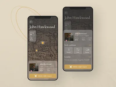 Fangia, Middle Ages Application for Knights app design app designer application design behance design figma knights map middle ages mobile application mobile applications mobile design mobile designer new case soft ui ux uxui