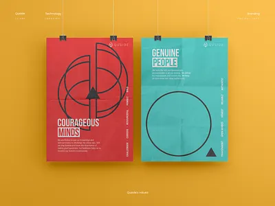 Quside's corporate values posters corporate branding corporate design corporate values graphic design poster poster art poster design print print design values