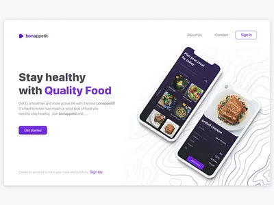 Bonappetit Landing Page bonappetit food iphone landingpage mockups uidesign