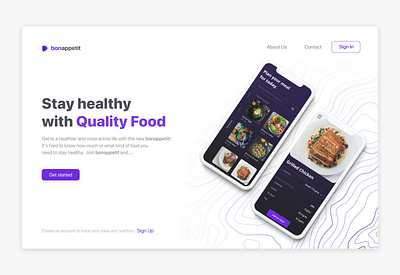 Bonappetit Landing Page bonappetit food iphone landingpage mockups uidesign