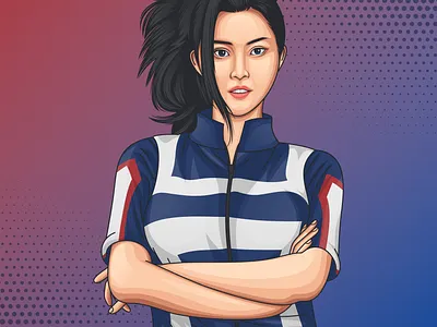 Momo Yaoyorozu design illustration vector vexel