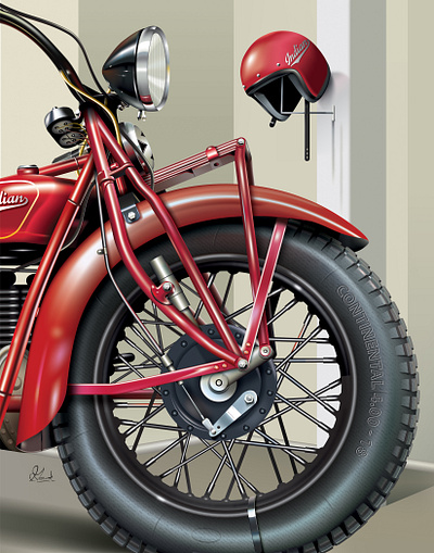 Indian Bike 2d gradient mesh illustration illustrator vector