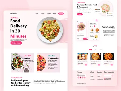 Food Restaurant Website Design design food food delivery food web food web design food website illustration ui ux web web design webdesign website website concept website design website mockup