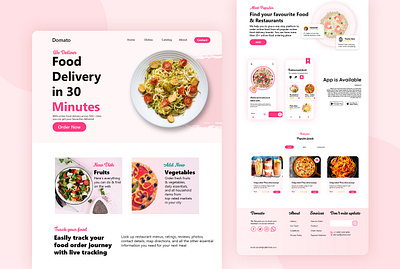 Food Restaurant Website Design design food food delivery food web food web design food website illustration ui ux web web design webdesign website website concept website design website mockup