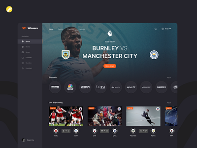 Winners - live streeming solution app design basketball commercial design digital football gameshow interface live livestream platform design sports streaming streaming app subscriptions tv channel ui user experience user friendly ux