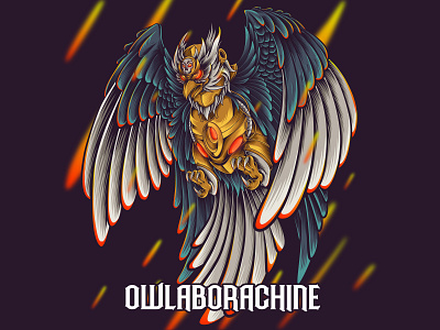 OWLABORACHINE animal apparel bird branding clothing collab design graphic design illustration logo machine owl vector wild
