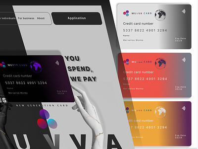 Credit Card Login Page And Card Designs - MUVVA animation application art best design branding card cards credit creditcard design finance followme illustration mastercard motion ui ux wallet web web page